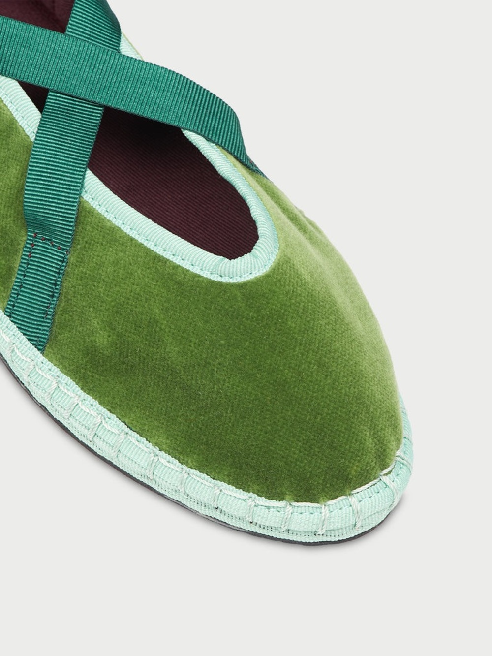 Flabelus Gyneth Handmade In Spain Velvet Ribbon Flats Size 42 Euc — image 2 of 7
